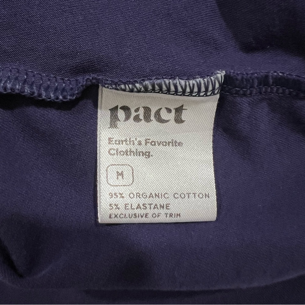 Pact Organic Cotton Halter Shelf Bra Fit & Flare Eclipse Purple Midi Dress M - Picture 6 of 6